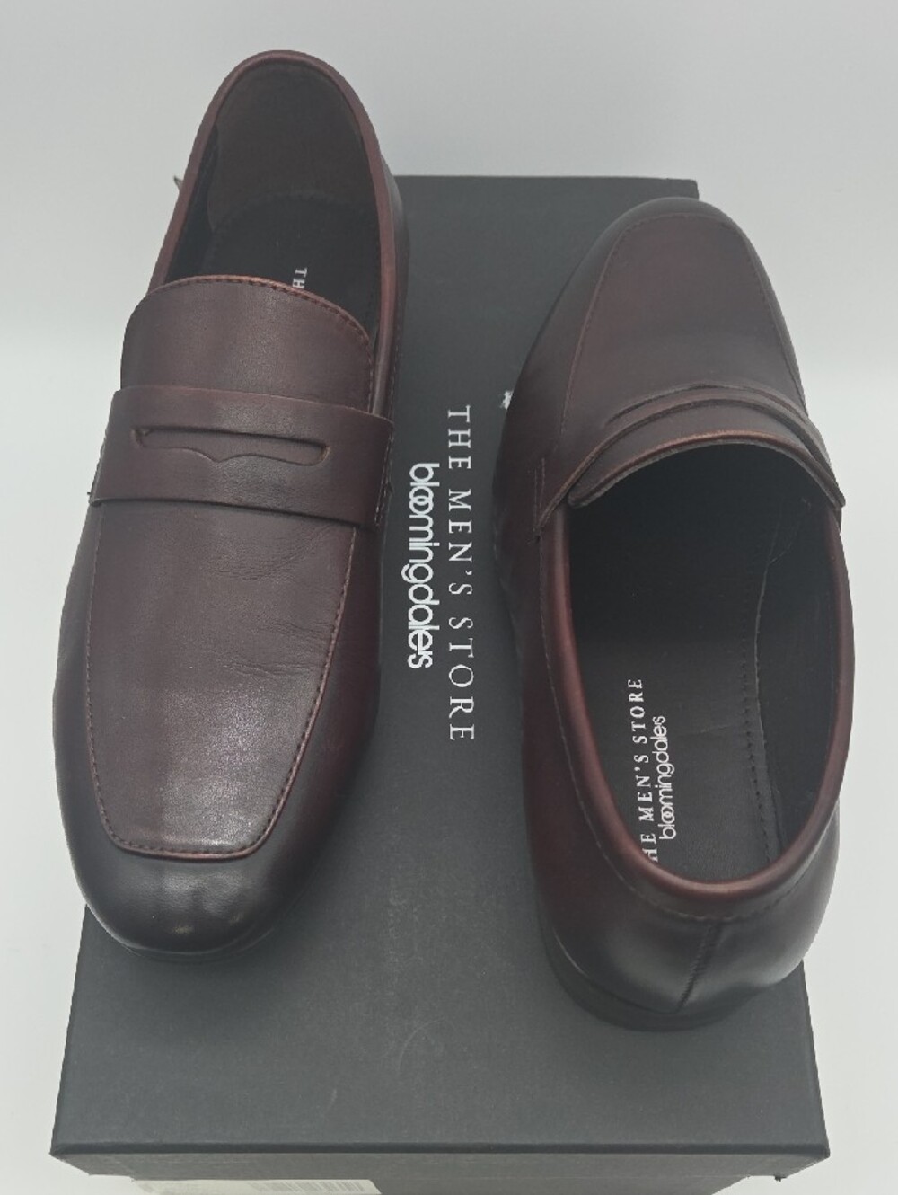 The Men's Store Dark Brown Leather Penny Loafers - Picture 4 of 8